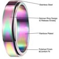 thumbnail image 5 of Rainbow Spinner Ring for Men Women Anti-Anxiety Ring Titanium Wedding Band Size 7-11, 5 of 6