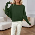 thumbnail image 4 of Pullover Sweaters for Women 2025 Long Batwing Sleeve Crewneck Oversized Plain Knitted Sweater Tops Fall Winter Outfits, 4 of 5