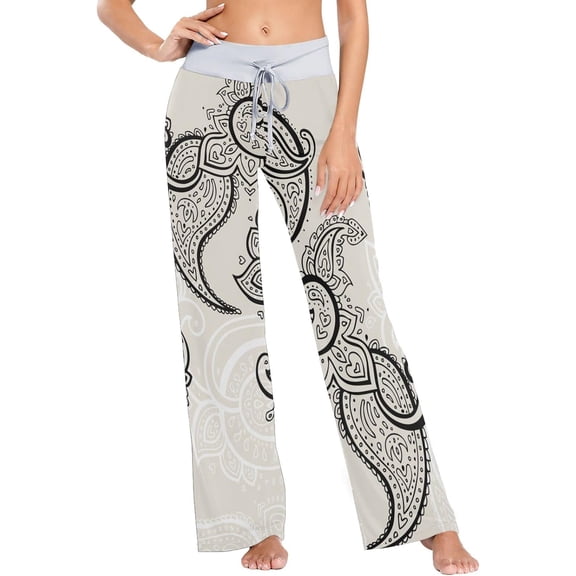 GZHJMY Women's Pajama Pants Paisley Grey Nation Comfy Stretch Sleepwear Essentials womens Lightweight Lounge Terry Pajama Pant, Large