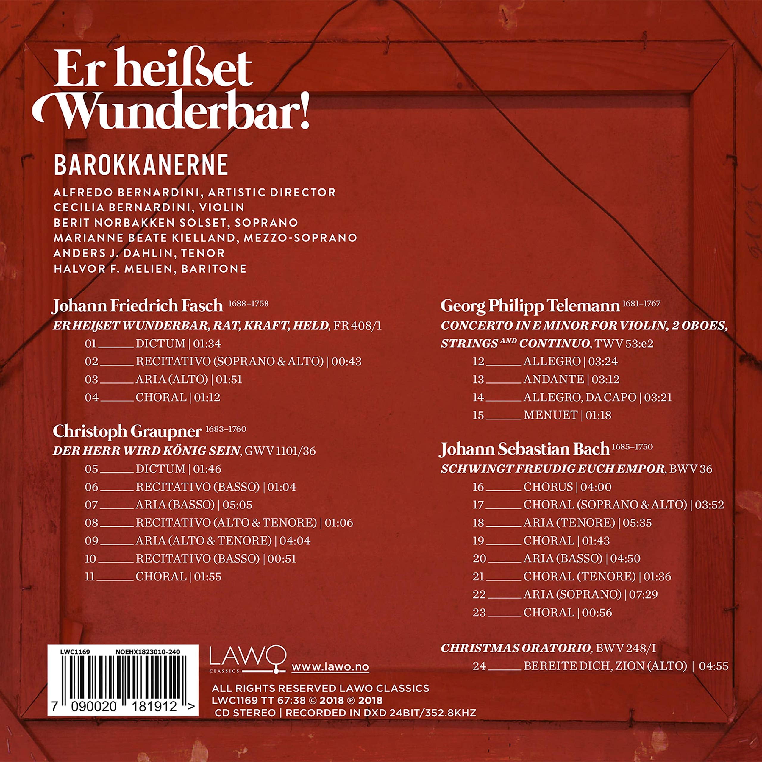 Fasch / Barokkanerne - Er Heisset Wunderbar - Music & Performance - CD