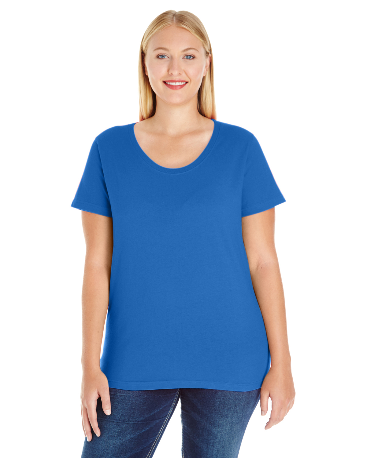 LAT Apparel The LAT Ladies' Curvy Premium Jersey TShirt ROYAL 18
