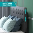 thumbnail image 4 of Mixoy Upholstered Platform Bed Frame with 4 Built-in Storage Drawers & Adjustable Headboard Dark Grey - King, 4 of 5