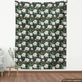 thumbnail image 4 of Ambesonne Floral Inspiration Fabric by the Yard Upholstery, Magnolias Dream, 3 Yards, Pale Eggshell Green and Cocoa, 4 of 5