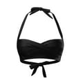 thumbnail image 5 of TEVEQ Women Bikini Top Up Swim Top Retro Bathing Suit Top Padded Swimsuit Top Swim Tops Women Top Only Halter Bikini Tops for Women 2025 New Black L, 5 of 7