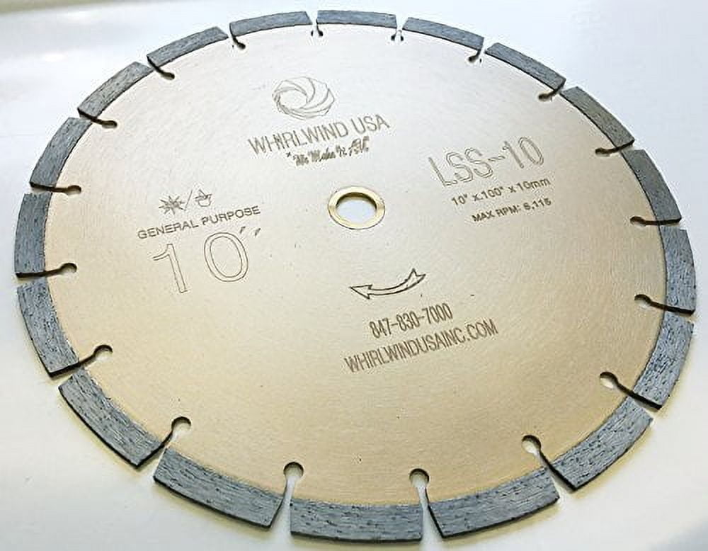 Whirlwind USA LSS 10 Inch Diamond Dry or Wet Cutting Saw Blade (10")