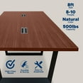 thumbnail image 3 of Sturdy Conference Table With Cable Management Grommets By Ahliss- Modern Rectangle Office Meeting Table With Wood Tabletop And Metal Frame & Legs- Easy Assembly Boardroom Table, 3 of 8