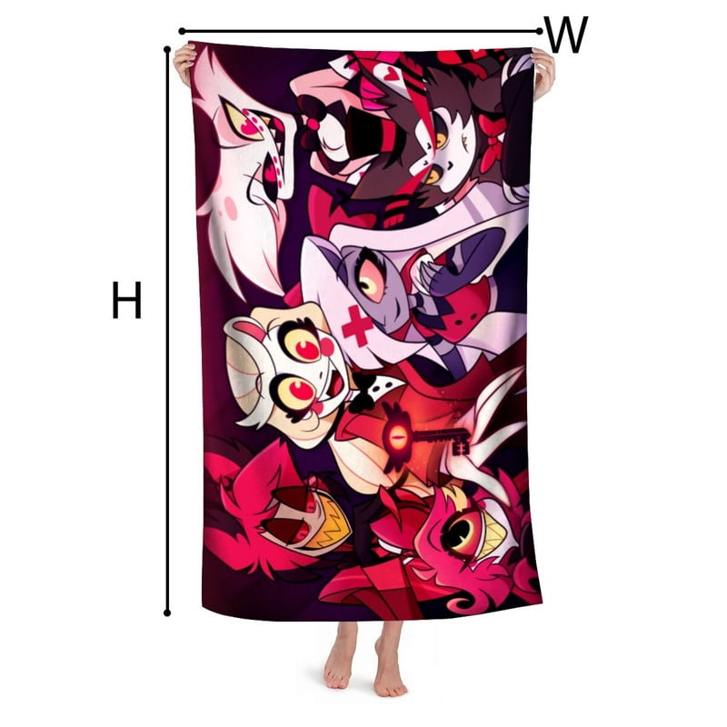 Hazbin Hotel Anime Gifts Beach Towel for Women Kids Birthday Bath Outdoor Quick Dry Lightweight 30.7×63in
