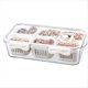 thumbnail image 1 of Bandeja para Servir Dividida con Tapa Bandeja para Verduras de 6 Compartimentos Caja Cuadrada Portátil para Aperitivos Contenedores de Almacenamiento de Viaje Apilables, 1 of 5