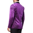 thumbnail image 3 of INSPIRE CHIC Men's Suit Jacket Shawl Lapel One Button Metallic Shining Fabric​ Blazers XL Purple, 3 of 5