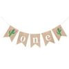 Amosfun Cactus Pull Flag Birthday Party Decorations One Letter Pull Flag Linen Banner