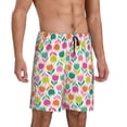 thumbnail image 2 of Balery Tulips Flowers Pantalones cortos de pijama de punto de algodón para hombre con cinturilla y bolsillos-XX-Large, 2 of 6