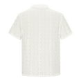 thumbnail image 4 of Men's Floral Sheer Lace Shirt Casual Button Short Sleeve Cuban Mesh Beach Shirt, 4 of 5