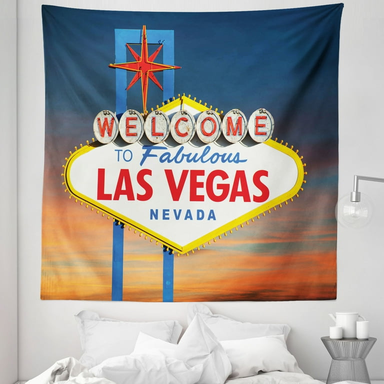USA Tapestry, Welcome to Fabulous Las Vegas Nevada Sign Detailed Picture  Traveler Urban Road Design, Fabric Wall Hanging Decor for Bedroom Living  Room Dorm, 5 Sizes, Multicolor, by Ambesonne 