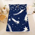 thumbnail image 5 of Manfei Dreamy Stars Queen Sheets,Galaxy Theme Queen Sheet Sets,Navy White,4pcs,1 Flat Sheet,1 Fitted Sheet and 2 Pillowcases, 5 of 6