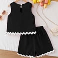 thumbnail image 3 of Vornjynx Girls Outfit Sets 2 Piece Crew Neck Tank Tops and Stretchable Shorts with Pockets Sleeveless Soft Trendy Summer Casual Clothes Black Size 5-6T, 3 of 10