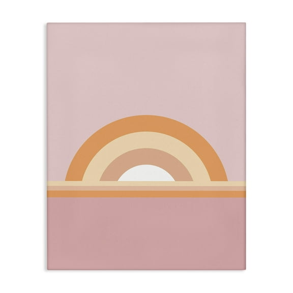 Stupell Industries Mauve & Orange Rainbow Abstract Painting Wrapped Canvas Art Print Wall Art, 16 x 20