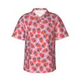 thumbnail image 1 of Fotbe Strawberry Camisa Hawaiana para Hombre Unisex – Camisa Casual de Verano con Botones de Manga Corta de Algodón y Lino,Medium, 1 of 7