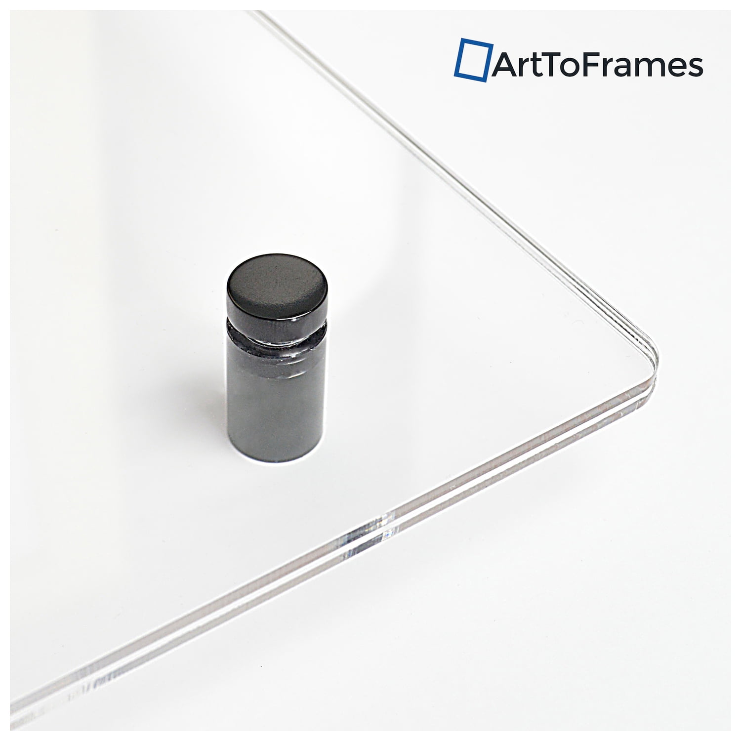 ArtToFrames Floating Acrylic Frame for Photos Up to 5x5 inches (Full Frame is 9x9) with Black Acrylic Standoff Hardware