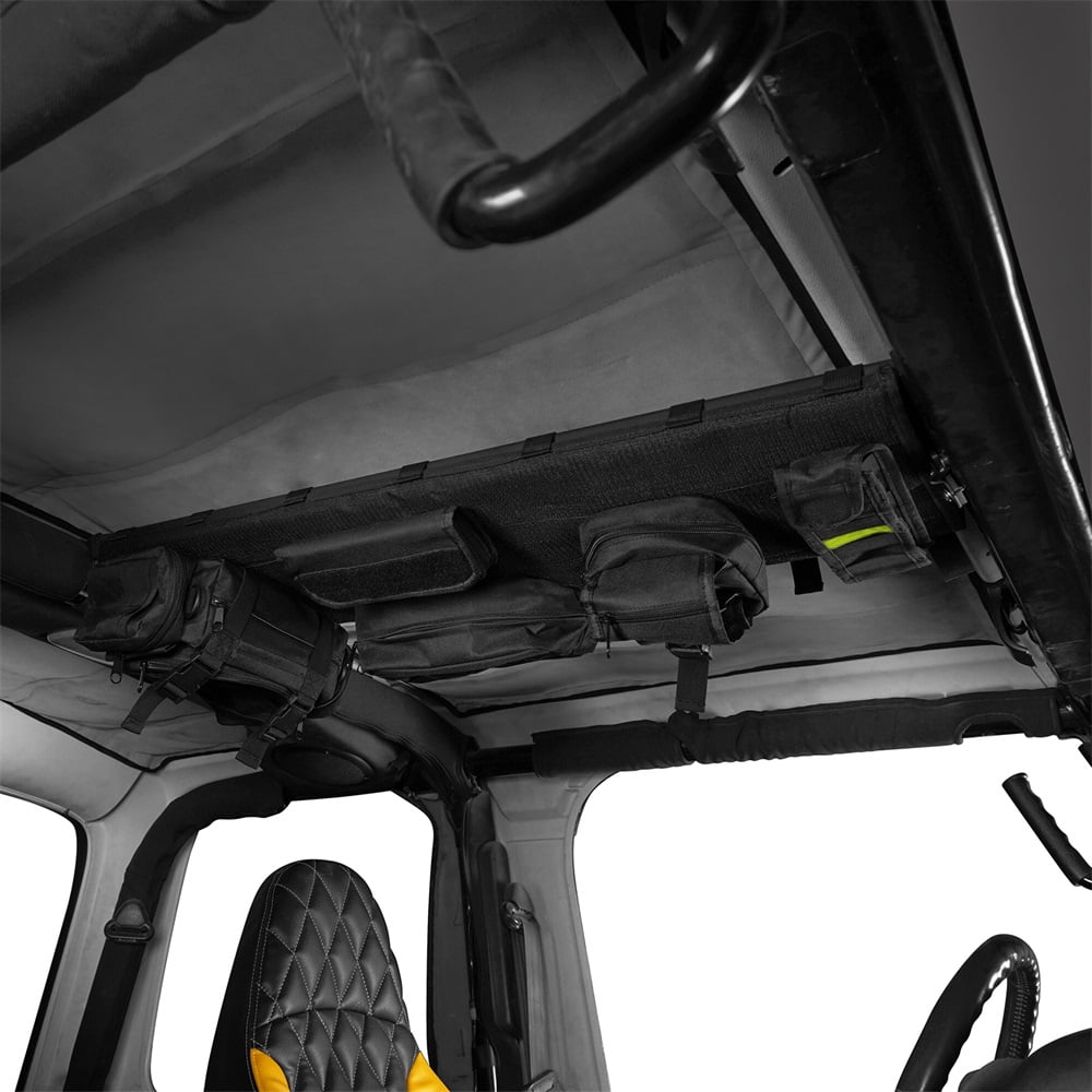 Hooke Road Front Overhead Storage MOLLE Panel w/ 5x Pouches Fit 1997-2006 Jeep Wrangler TJ