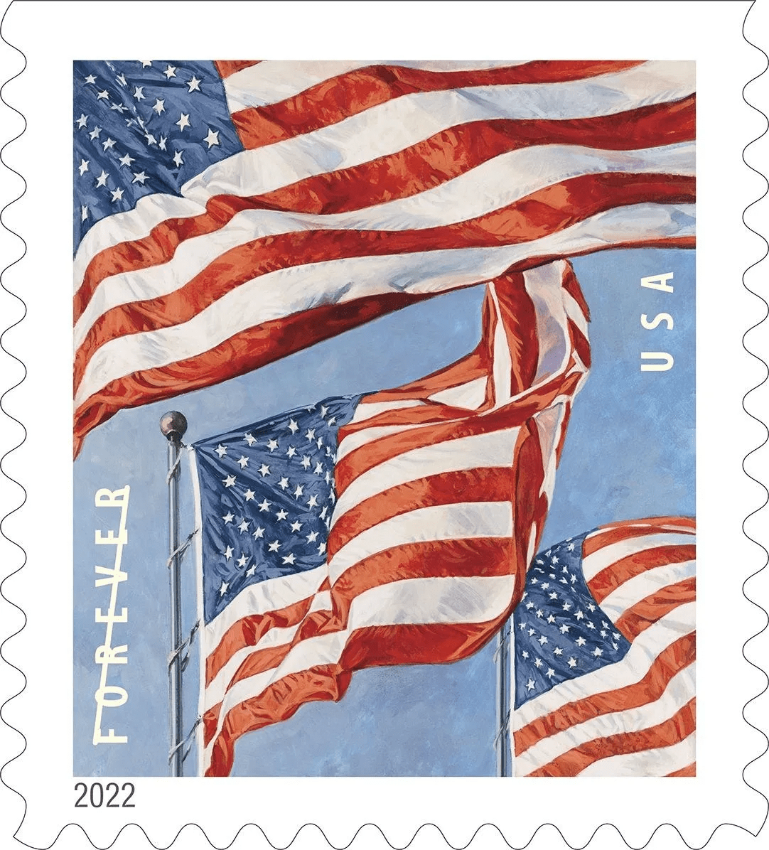 10 sheets/booklets of 20 stamps USPS New 2022 Flag Design! USPS Forever