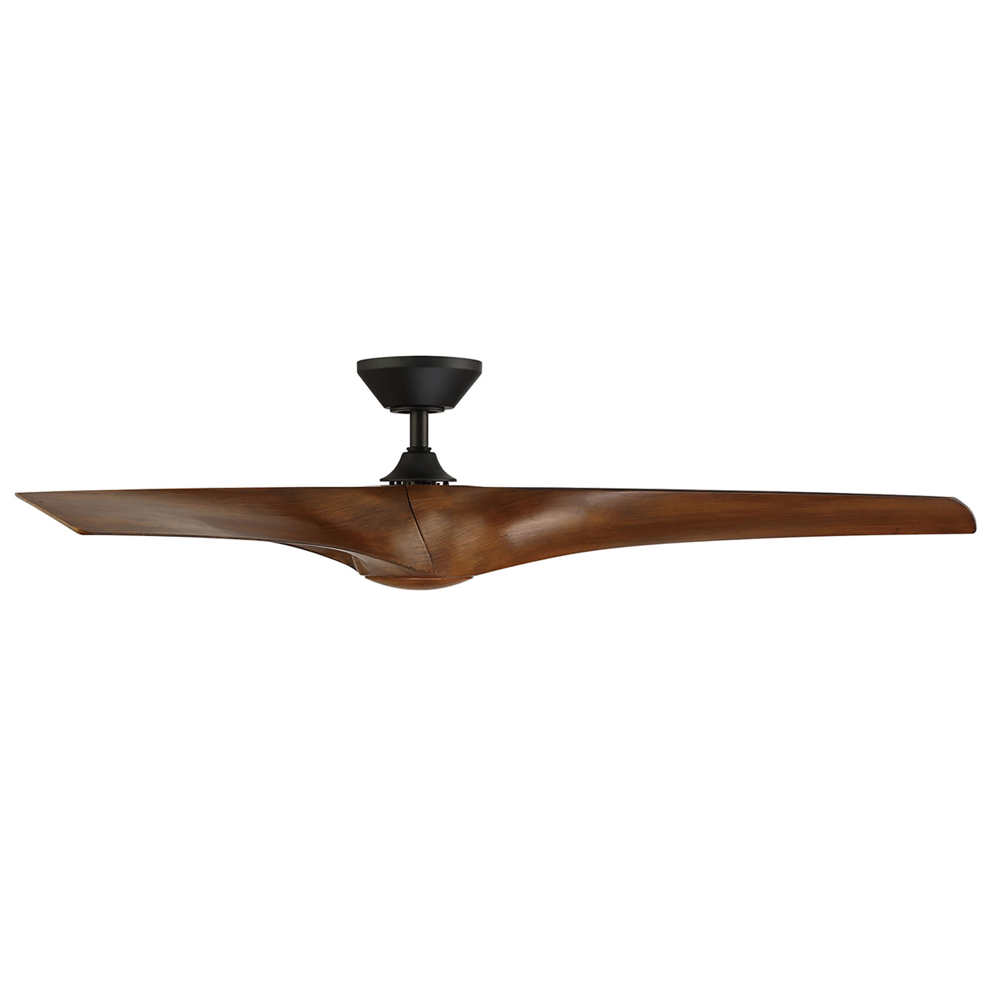 Zephyr 62" Matte Black/Distressed Koa Dimmable LED Smart Ceiling Fan with Remote Control