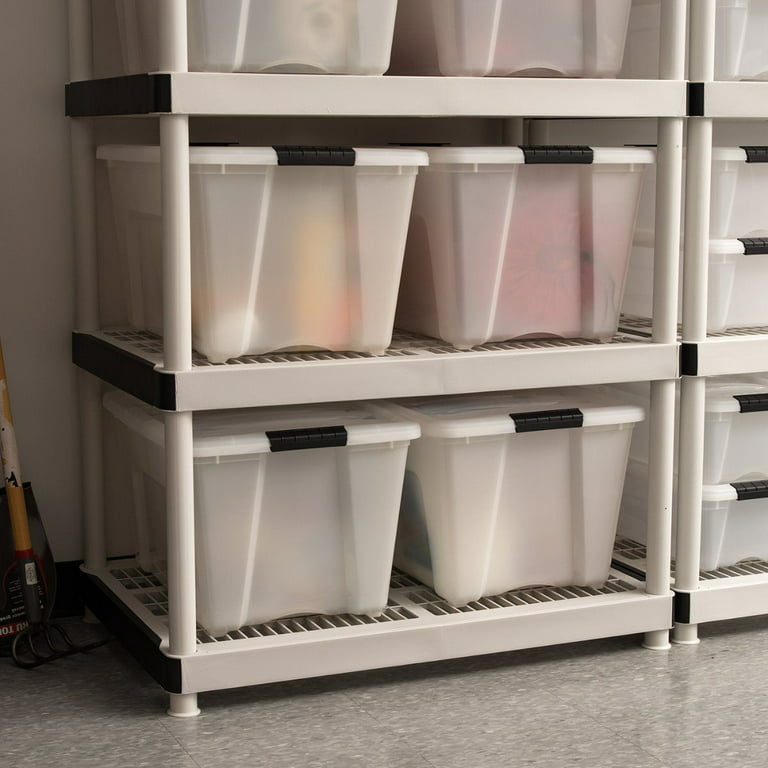 Utility Extra Narrow Stackable Plastic Bins  Garage storage organization,  Container store, Plastic bins