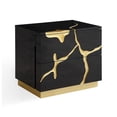 thumbnail image 3 of Modrest Aspen - Modern Wide Black and Gold Nightstand, 3 of 5