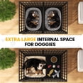 thumbnail image 4 of TIME RAY 54 Inch Heavy Duty Indestructible High Anxiety Dog Crate Cage for Large Dog with Steel Escape Proof, Indoor Double Doors,Lockable Wheels and Removable Tray,Black, 4 of 5