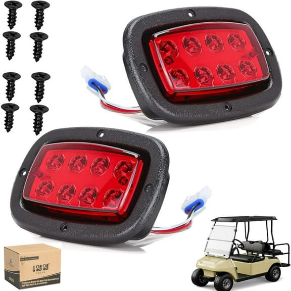 10L0L 2x Golf Cart LED Tail Light 3 Wire Rear Taillight for Yamaha G14 G16 G19 G22 & Club Car DS 1982-up