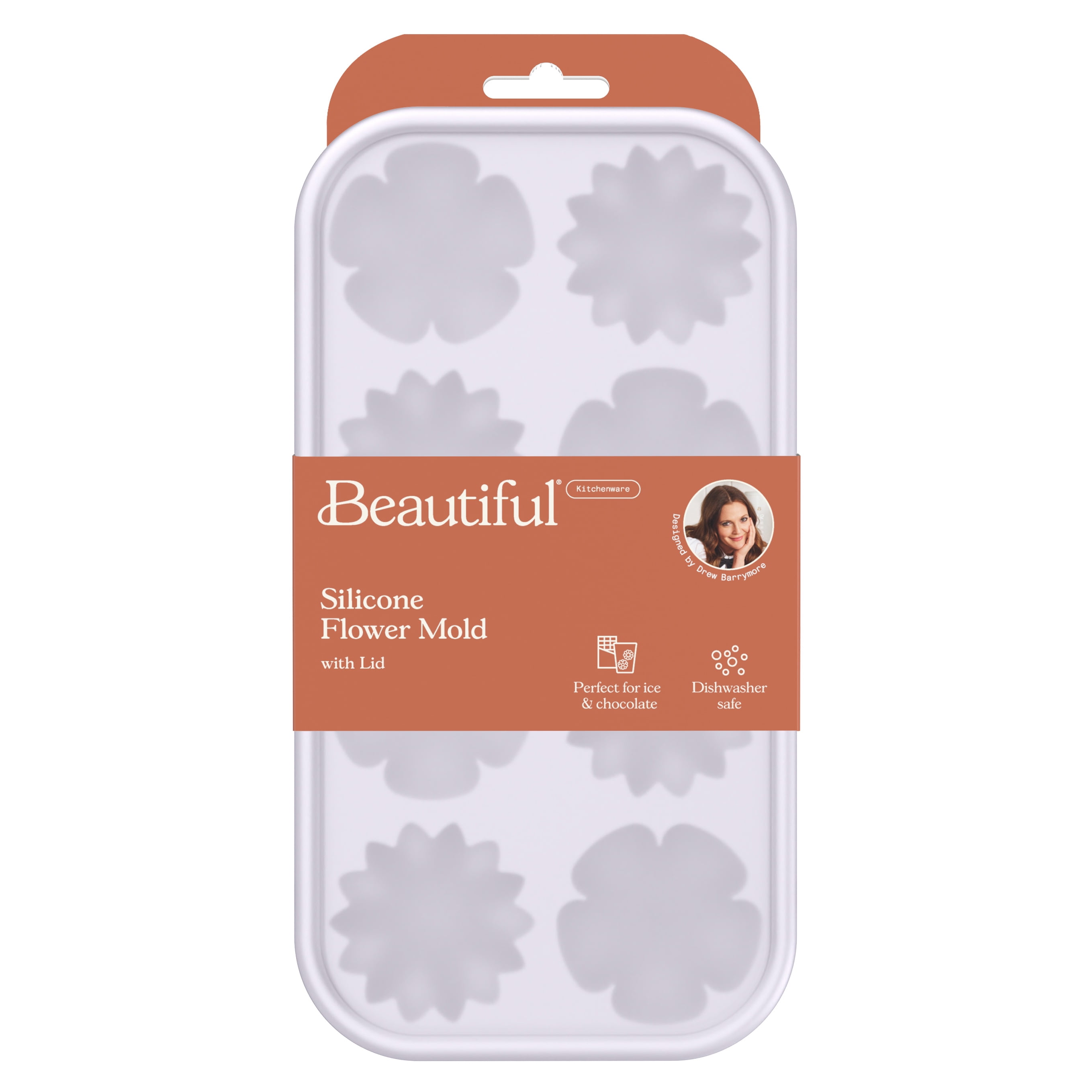 Beautiful by Drew Barrymore Silicone Flower Mold with Lid, Lavender