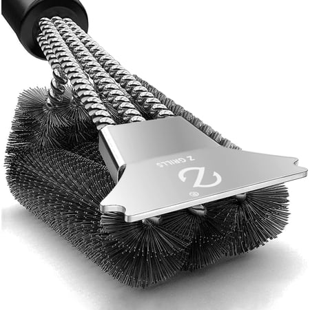 Z GRILLS BBQ Brush Scraper Cleaning Tool Triple Head Stainless Steel