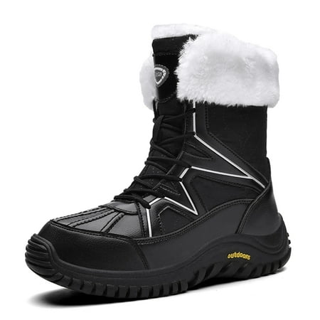 

Waterproof Faux Fur Snow Boots for Women Warm Winter Shoes Mid Calf Winter Boots