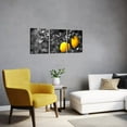 thumbnail image 3 of 3 Piece Kitchen Canvas Wall Art Fresh Lemon Picture Painting Fruit Poster Modern Black and White Yellow Artwork for Dining Room Wall Decor Framed Ready to Hang (Small), 3 of 6