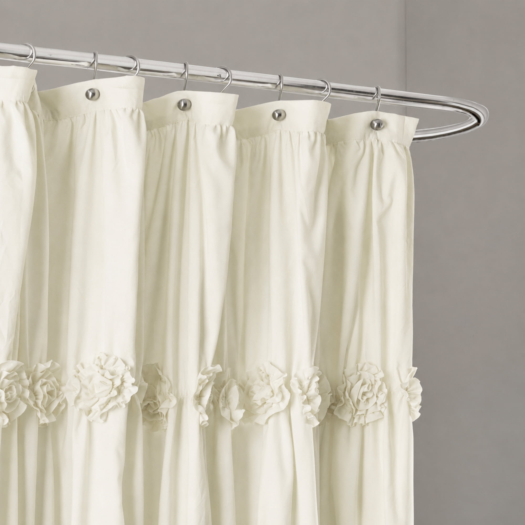 Lush Decor Darla Solid Shower Curtain, 72x72, Ivory, Single