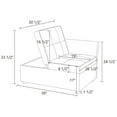 thumbnail image 7 of Convertible Ottoman Sofa with Storage, Modern Sackcloth Futon Couch with 2 Pillows or Home Living Room Dorms, Pink, 7 of 7