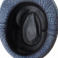 thumbnail image 4 of WITHMOONS Denim Fedora Hat Plain Stitch Washed Short Brim DW6646 (Darkblue, M), 4 of 4