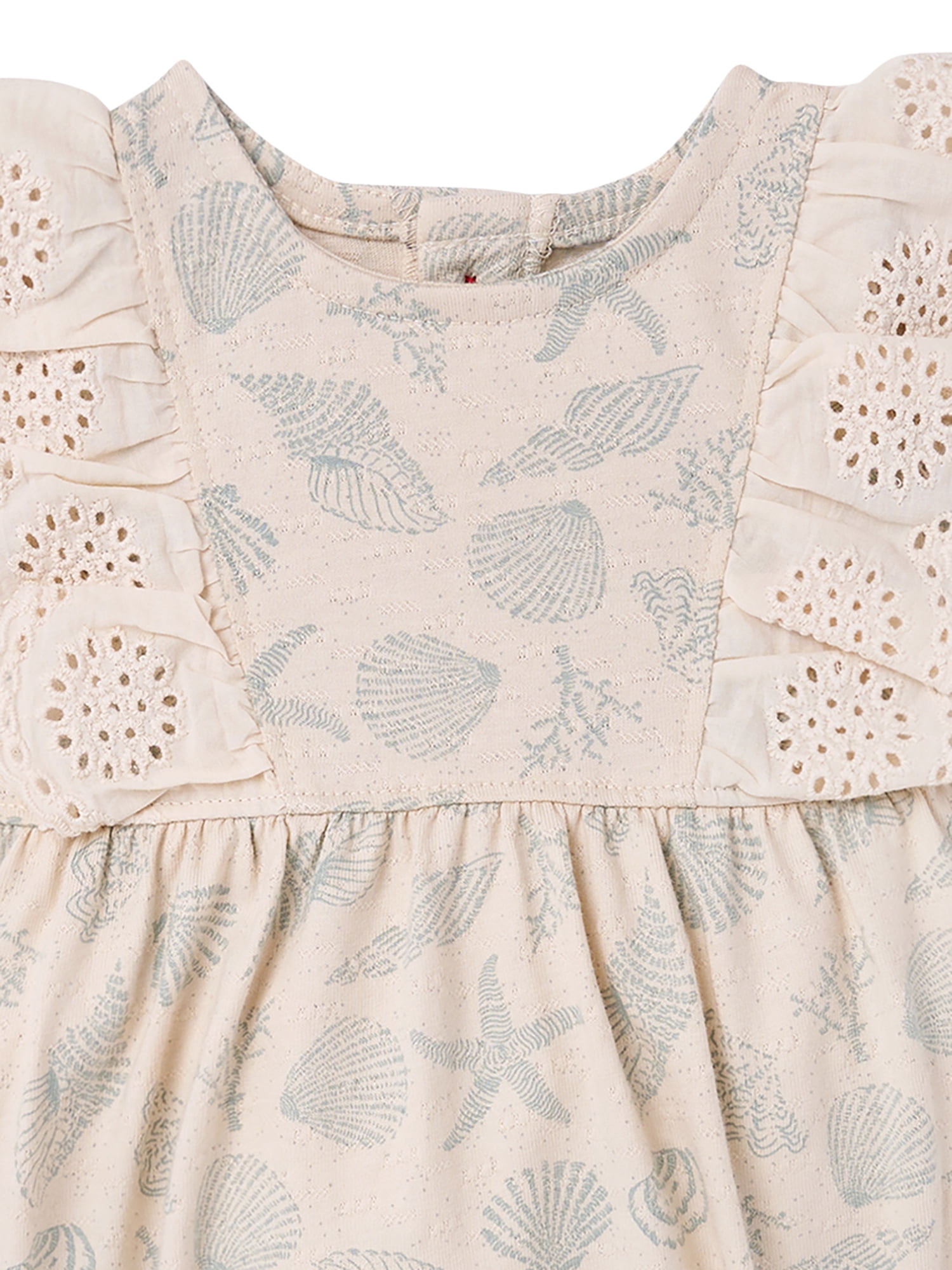 Modern Moments by Gerber Baby Girl Bubble Romper with Eyelet Trim, Sizes 0/3 onths - 24 Months