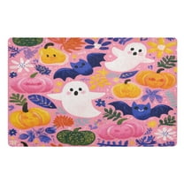 32x20 Inch Doormat Indoor Entrance Mat Entrance Welcome Mat Outdoor Mats for Front Door Pink Cute Halloween Ghosts Pattern