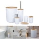thumbnail image 1 of Juego de accesorios de baño de moda de ón Cepillo Jabonera Cubo de basura, plástico y bambú Macarena Plato de jabón de baño, 1 of 6