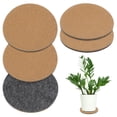 thumbnail image 1 of Uxcell 5-Pack Cork Plant Coasters, 4 Inch Fabric Plant Mat Cork Pads for Plants/Plant Coaster Mat [Grey], 1 of 7