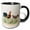 Black/White, variant on 3drose, Image of Chicken Family Watercolor Painting Rooster Hen and Chicks, 11oz Two-tone Black Mug
