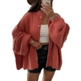 thumbnail image 2 of Women Chunky Cardigan Sweaters Winter Button Down Lantern Sleeve Sweater Jackets Wool Knit Coats Outerwear, 2 of 6