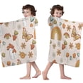 thumbnail image 4 of Colorful Mushroom Rainbow Light Pattern Hooded Bath Towel，50"x30" for Ages 3 To 12 Kids, Quick Dry Lightweight Soft Microfiber Hood Beach Towel Cover Up for Kids, 4 of 7