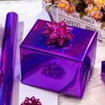 thumbnail image 2 of Rollo de papel de regalo holográfico metálico morado burymento, 2 of 7