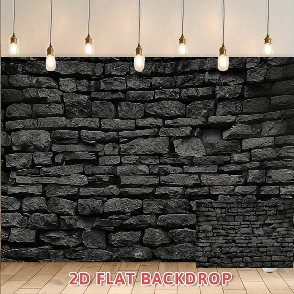 Vintage Black Stone Wall Backdrop, Suitable For Interior Decoration, Photography, Live Streaming Scenarios, Party Arrangements, Commercial Shooting Background Props