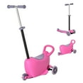 thumbnail image 2 of Qaba 3-in-1 Ride On Push Car, Kids Scooter, Sliding Walker, Push Rider, with Adjustable Handlebar, 3 Balanced Wheels, Removable Storage Seat, for Boys and Girls Aged 2-6 Years Olds, Pink, 2 of 9