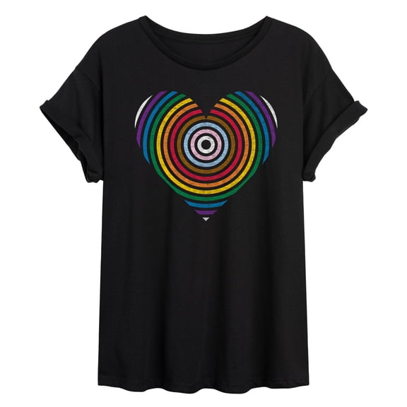 Instant Message - Pride Stripe Heart Oversized Graphic T-Shirt