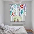 thumbnail image 4 of Spring Leaves Kitchen Curtains Window Panels, Watercolor Leaf Botanical Nature Light Blue Insulated Window Treatment Curtain, Grommet Curtains for Bedroom/Living Room/Bathroom, 2 Piece 27.5"Wx39"L, 4 of 8