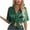 Green, variant on Women's Summer Blouses Short Sleeves Suit Neck Satin Silk-Like Smooth Shirts Trendy Pure Color Bow Tie Front Comfortable Crop Tops Black S