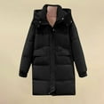 thumbnail image 4 of UPPADA Women's Winter Puffer Coat Dressy Quilted Lightweight Long Puffer Coats Hooded Jacket Thickened Winter Coats Zip Up Baggy Down Outerwear,Beige Jacket Black,XXL, 4 of 8